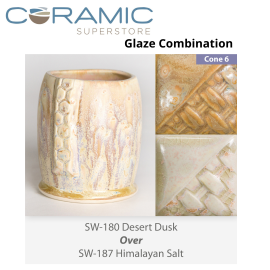 Desert Dusk SW-180 over Himalayan Salt SW-187 Stoneware Glaze Combination